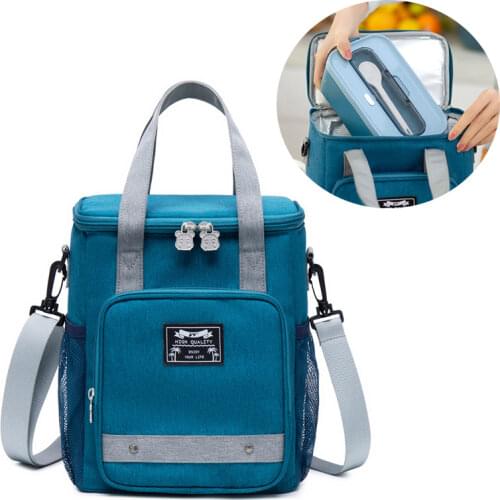 Fashion Women Lunch Bag Handbag Large Capacity Waterproof Office Bring Meal Cooler Pouch Picnic Food Thermal Storage Accessories