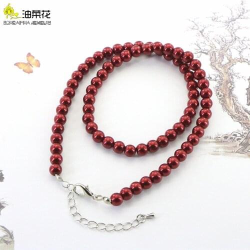 Fashion Elegant Big Red South Sea Pearl Necklace 6-12mm Sexy Woman Wedding Girl Christmas Gift Jewelry Beaded Design Wholesale