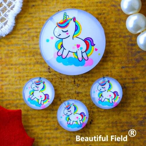 12mm 25mm 14mm 16mm 18mm 20mm Photo Glass Cabochons Round Cameo Set Handmade Settings 30mm Unicorn BQ11074524