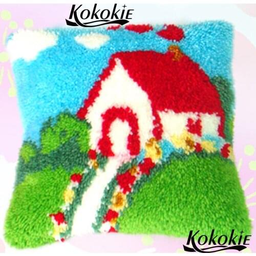 Latch hook pillow kits Handmade cross stitch kits Crocheting Rug Kits Yarn embroidery needlework sets diy rug carpet mat
