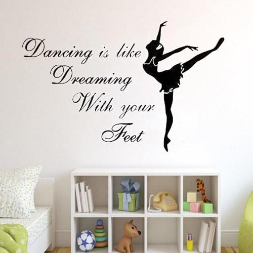 Wall Vinyl Decal Home Decor Art Sticker Dancing is Like Dreaming with Your Feet Vinyl Removable FM-26