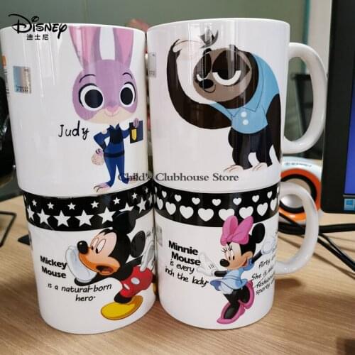 2021 New Disney Ceramic Mug 500ml Ceramic Mug Mickey Minnie Rabbit Police Officer Creative Simple Office Cup Unisex Couple Cup