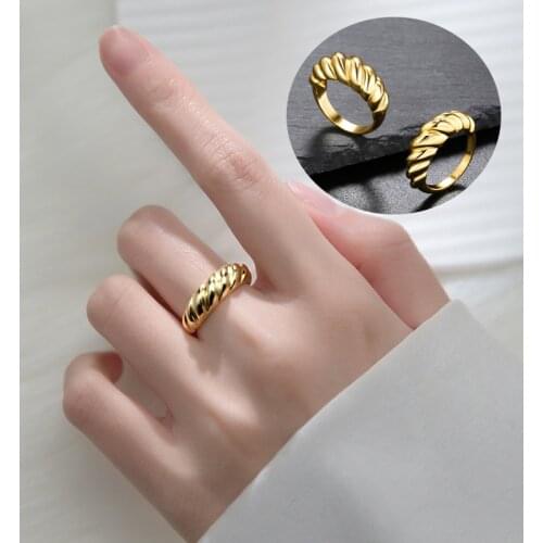 New Twist Thread Ring for Women Simple Design Fashion Creative Retro Geometric Horn Ring Gift To Friends