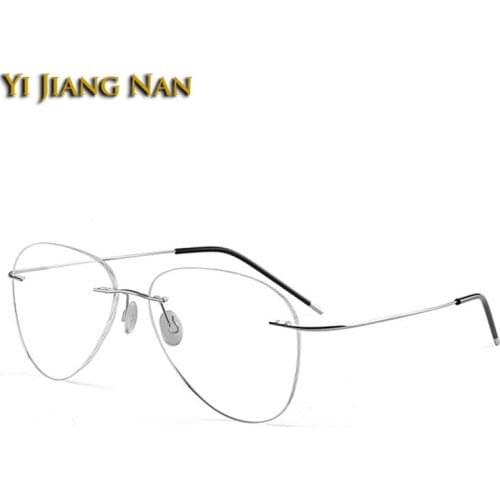Men Ultra-light Rimless Pilot Optical Glasses Frame Aviation Prescription Eyeglasses Spectacle Myopia Eyewear for Women