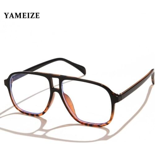 Anti Blue Light Glasses Frames Men Pilot Luxury Glasses Vintage Square Eyeglasses Clear Lens Eyewear Optical Frame Decoration