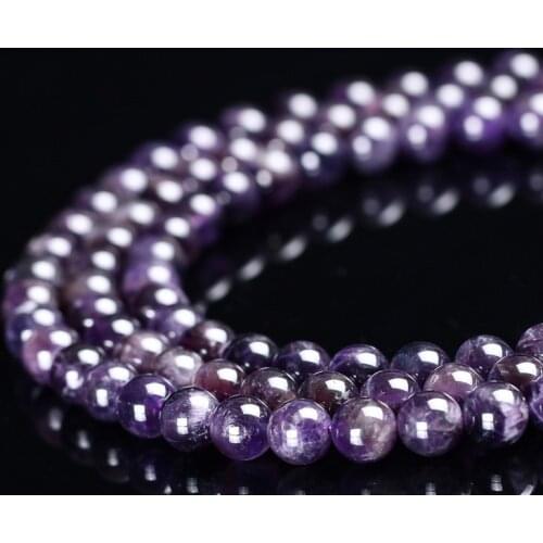 Wholesale 4/6/8/10/12 mm Natural Stone Beads Amethysts Purple Crystal Round Loose Beads For Jewelry Making