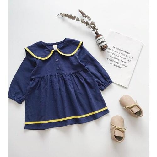 2020 Autumn Casual Solid Girls Dress Long Sleeve Kids Dresses For Girls High Quality Fashion Girl Clothes