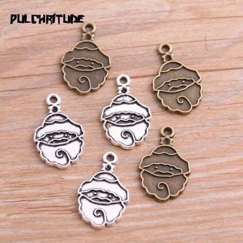 14PCS 15*24mm New Product Two Color Christmas Charms Sun Father Pendant Jewelry Metal Alloy Jewelry Marking