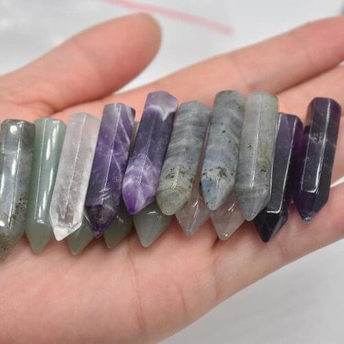 New Fashion good quality natural stone Amethysts pillar no hole pendants jewelry Accessories 12pcs/lot Wholesale free shipping