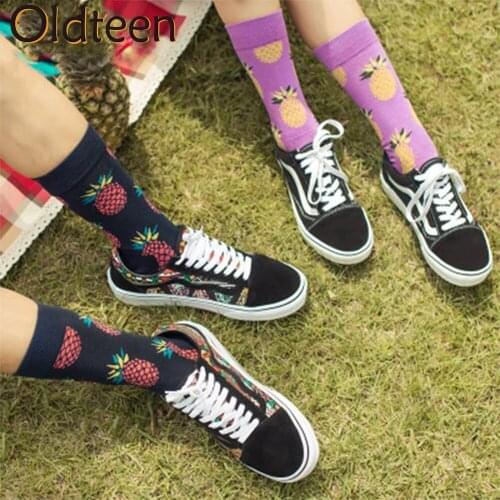 Popular Warm Trend Fashion Hot Fruit Combed Cotton Long Women Socks Unisex Crew Funny Happy Socks Calcetines Wedding Socks Gifts
