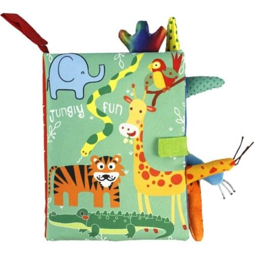 Newborn Toddler Development Educational Learning Books Gift Kids 3D Animal Tails Cloth Book Baby Puzzle Montessori Toy