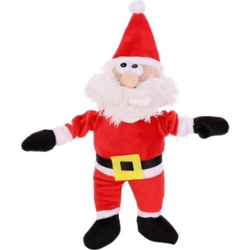 Plush Christmas Pet Chew Toys Santa Doll Christmas Tree Pendant Children Finger Elastic Pets Supply Toys