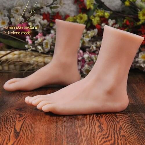 Silicone Foot Model Lifesize Female for Sketch Drawing Shoe Socks Sandal Display Art TPE Sketch Medicine Stage Nail ZISHINE 3905