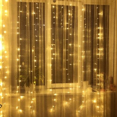 LED fairy lights garland LED Light curtain string lights Home decoration bedroom window Christmas party Holiday lighting