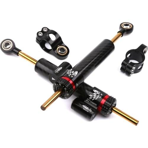 CNC+Carbon Fiber Lengthen Directional Damper For Yamaha MT 10 MT 07 MT-09 XMAX NMAX 342mm Adjustable Damping Rod Stabilizer