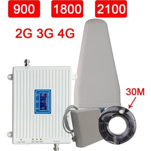 4g Signal Amplifier Mobile Network Booster 2g 3g 4g Tri Band Signal Booster GSM 900 DCS 1800 WCDMA 2100 Repeater Gsm 2g 3g 4g
