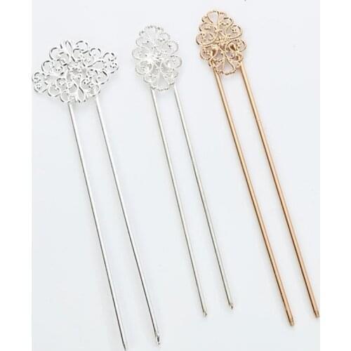 Women Flower U Pin Clip Hair Clasp Vintage Hairpin Hair Accessories Metal Hairpins Hair Stick Headwear Jewelry