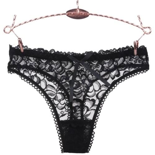 Ladies Underwear Women Panties Sexy Lace Panty Transparent Low-Rise Briefs Female Intimates Bow G String Sexy Seamless Briefs