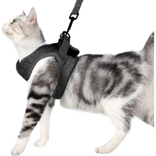 Small Cat and Dog Vest Harness with Reflective Strap Soft Mesh Adjustable Cat Walking Jacket for Kitten Cat Harness Escape Proof