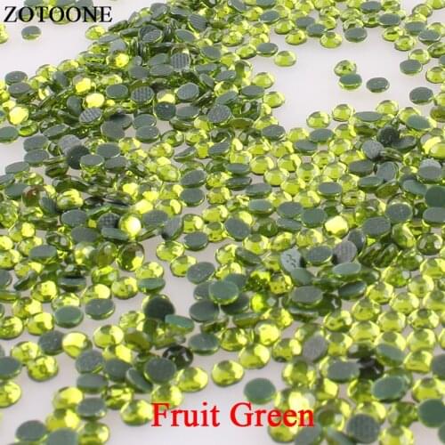 ZOTOONE Fruit Green Resin Nail Art Rhinestones Hotfix Strass Crystal Applique Flatback Rhinestones For Clothing Crafts Fabric E