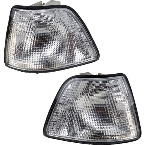 1 Pair Clear Turn Light Housing Corner Lens Signal Parking Lamp Shell Fit for BMW E36 318i 325i 4DOOR 63138353279 63138353280