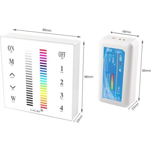 2.4G Wall-mounted RGB touch panel dimmer touch panel color temperature dimmer DC12V~24V Changing Adjustable Dimmer