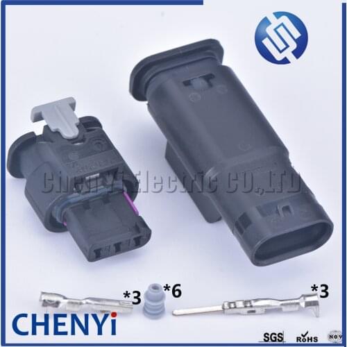 2 set 1718653-1 TE Tyco AMP 3 pin male female Auto Electronic Female Waterproof Connector Plug for VW Audi 4F0973703A 4F0973703