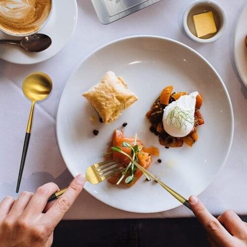 304 Stainless Steel Detachable Outdoor Picnic Portuguese Knife, Spoon, Portable, Two-section Folding Metal Tableware Set