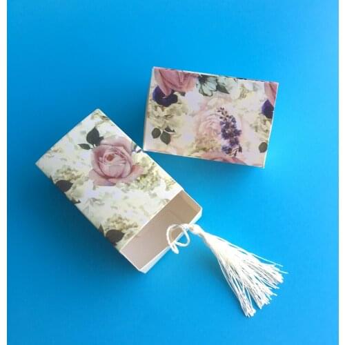 50pcs Wedding Gift Boxes Baby Shower Birthday Party Candy Box Elegant Flower Tassel Drawer Gift Bag for Kids Party Favor Box