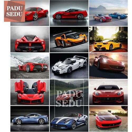 5D DIY Diamond Painting Full Square Set Sports Car Cross Stitch Diamond Embroidery Cars Landscape Rhinestones Art Beads Patterns