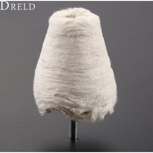 DRELD Dremel Accessories 55mm/2.36inch Cone Polishing Pad Cotton Grinding Buffing Wheel for Power Drill Car Cleaning Rotary Tool