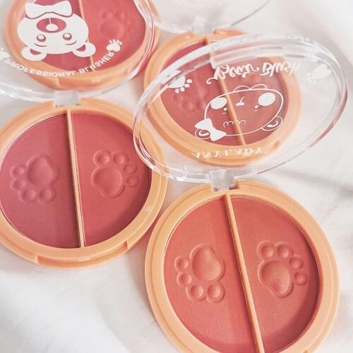 ANYLADY Two-color Cute Blush Plate Repair Three-dimensional Rouge Blusher Easy To Wear Natural Lasting Make Up Cosmetic TSLM1
