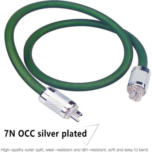 Audiophile 7N OCC Silver Plated HiFi Audio Power Cable US / EU / AU Plug