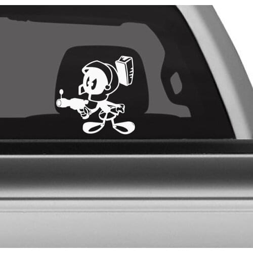Marvin the Martian Car Stickers Film And Television Cartoon Character Holding A Toy Gun Car Decal Rainproof FA010