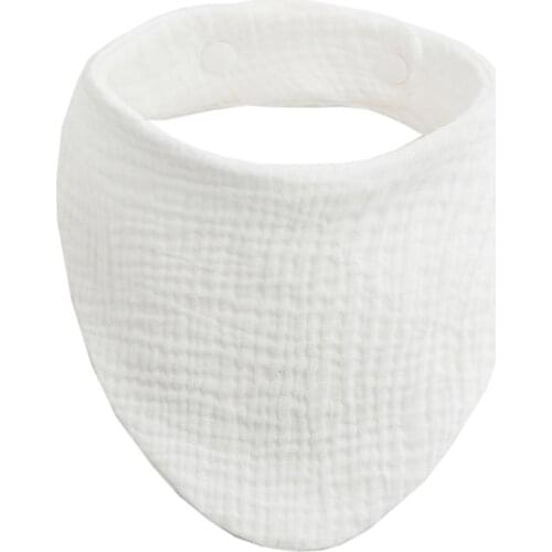 Baby Bibs Organic Cotton Muslin Scarf Burp with Snap Triangle Gauze Water Absorb Bandana for Boys Girls