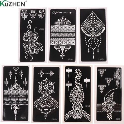 DIY Body Art Paint Sticker Template Indian Wedding Painting Kit Tools Fashion Henna Tattoo Stencil Temporary Hand Tattoos