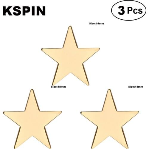 Gold Star 18mm Lapel Pin Brooches Pins Flag badge Brooch Badges