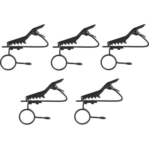 Andoer EY-J04A 5pcs 6mm 10mm Mic Microphone Lapel Tie Clip Lavalier Replacement Lapels Cable Clip Top Quality Universal Black