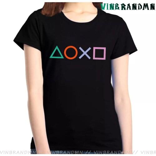 PS1 PS2 PS3 PS4 Controller Buttons T-Shirt Vintage PS Logo T Shirts Classic Xbox Game Short Sleeve T Shirt Camisetas