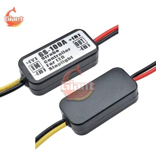 GS-100A Control GS-100A Brake Lights Strobe Controller LED Tail Light Controller Box with Fast and Slow Flash Warning Function