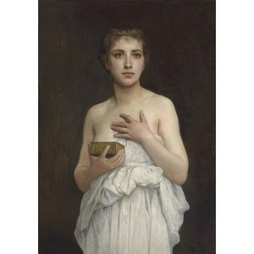 Handmade Oil painting reproduction wall art Pandora by William Bouguereau