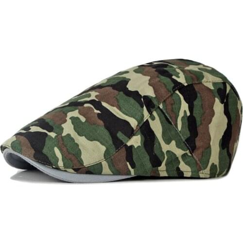 Spring Summer Men Women Sun Hat Vintage Camouflage Beret Cap Adjustable Newsboy Ivy Flat Cap Army Military Beret Men Gorras