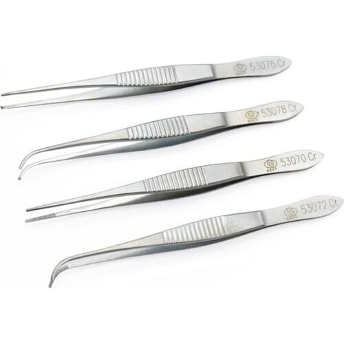 Beauty forceps Vision tweezers eye use forceps straight/curved head straight /bend hook eye tweezers surgery tool