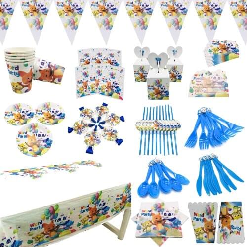 Cute Word Party Theme Paper Cup Plate Napkin For Kids Birthday Party Decorations Banner Word Party Supplies Tablecloth Tableware