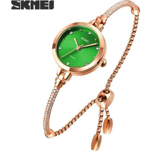 Fashion Women Quartz Watches Luxury Wristband Ladies Dress Wristwatch Date Simple Design Womens Casual Watch SKMEI Brand Hour