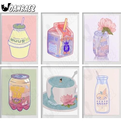 Cartoon Diamond Painting Milk Mosaic Kit Flower 5D Diy Cross Stitch Embroidery Handmade Inlaid Wall Decoration Gift Design