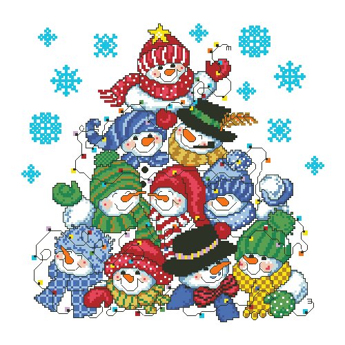 Embroidery Cross Stitch Kit Needlework DIY DMC Counted Cross Stitch Kits Midsummer Small Things Snowmen 37-36