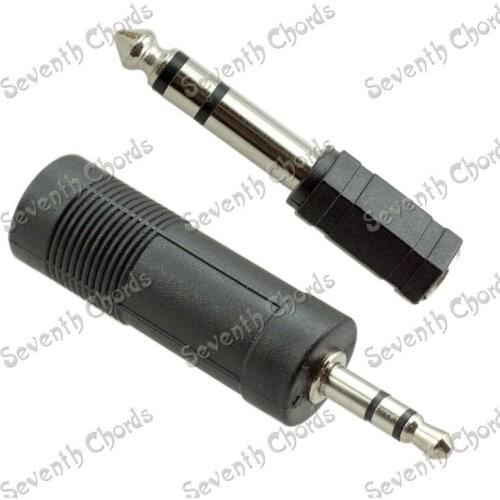 A Pair 3.5 Female To 6.35 Male & 6.35 Female To 3.5 Male Stereo Microphone Guitar Cable Audio Converter Adapter Coupler (ZJx-1P)