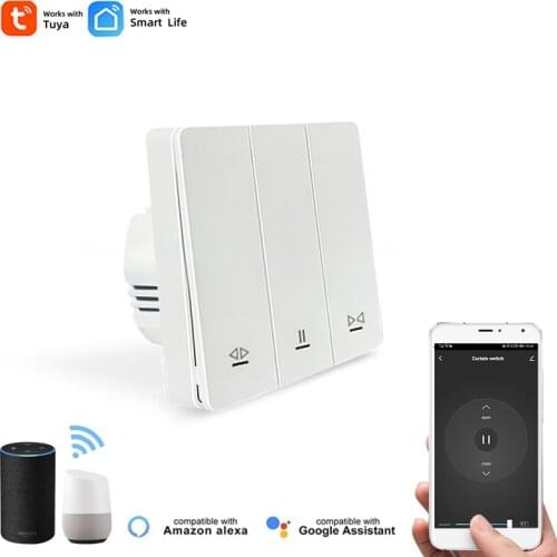 WIFI Smart Curtain Switch for Roller Shutter Blind Motor,Push Button,RF433,Remote Control by Alexa Google Tuya Smart Life