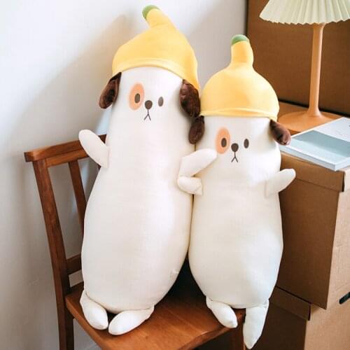 60-100cm Hug Pillow Dog Toy Soft Long Pillow Banana Dog Doll Plush Toy Comfortable Sleeping Pillow Plushies Xmas Gifts For Child